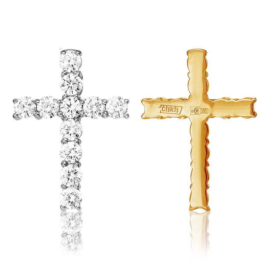 Крест, золото, бриллиант, 7-31-0036-101